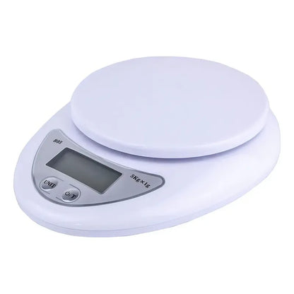 Pesa Digital Mini Gramera Recipiente Bowl Cocina 5 Kilos 1gr Capacidad Máxima 5 Kg Color Blanca Blanco