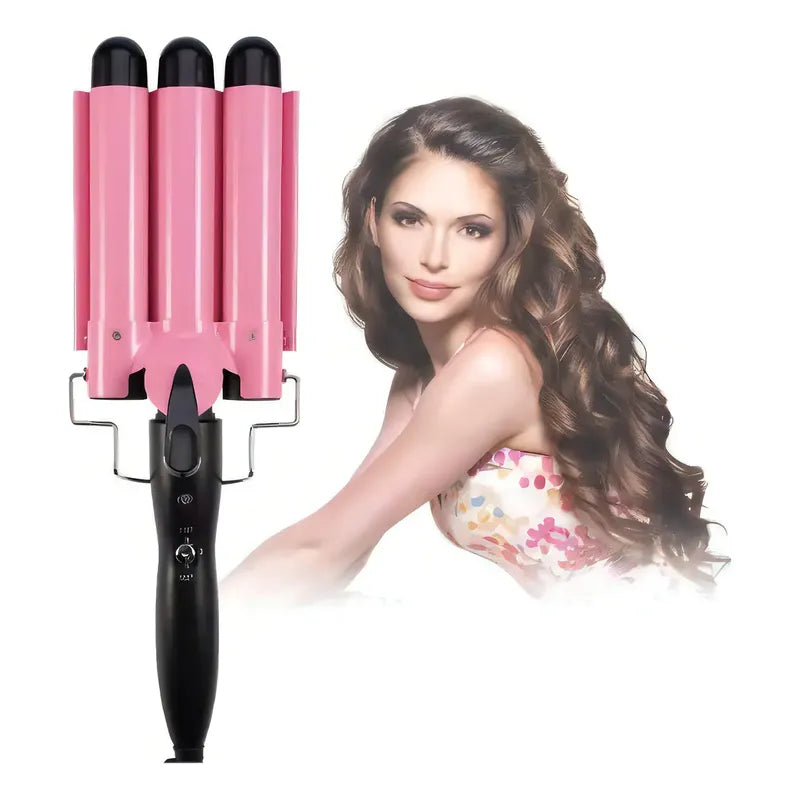 Rizador Ondulador De Pelo Profesional De Cerámica Para Ondas, Con Triple Barril