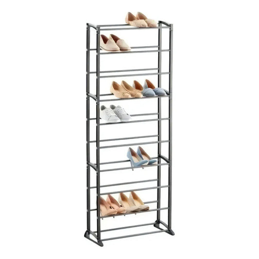 Rack Zapatero Organizador 30 Pares Tenis Zapatos 10 Niveles Color Negro
