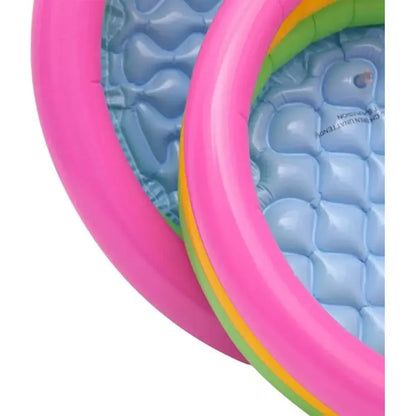 Piscina Para Bebes Redonda 3 Anillos Acolchada 147cmx33cm Multicolor