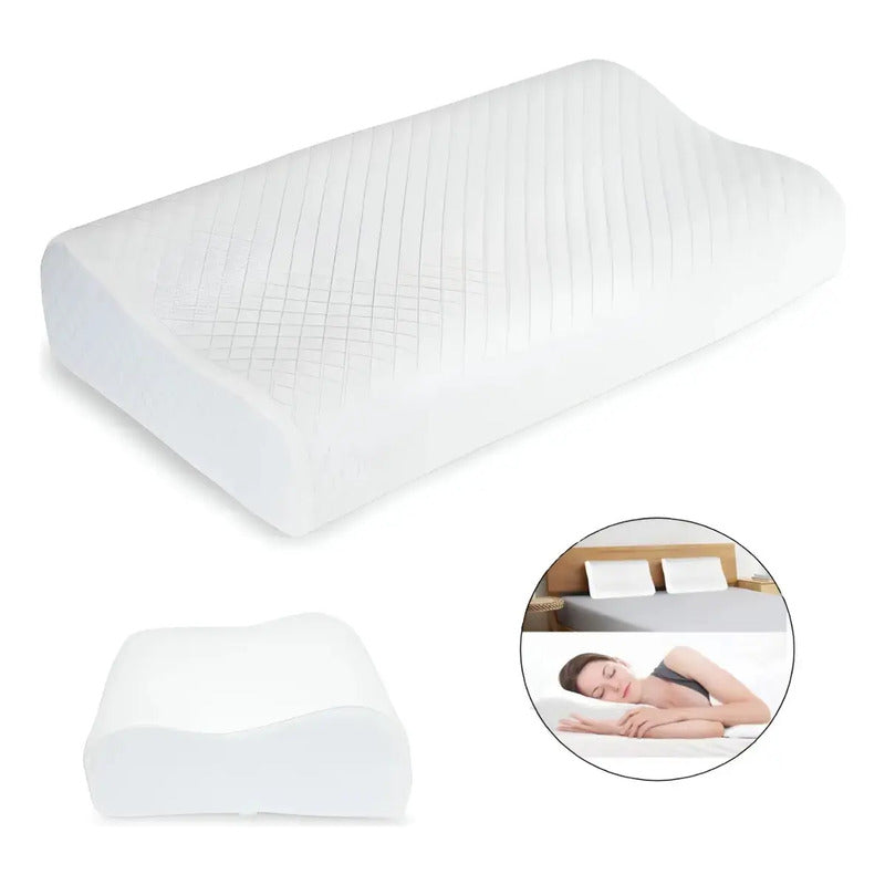 Almohada Ortopédica  Cervical Terapéutica Con Memoria Cuello Blanco