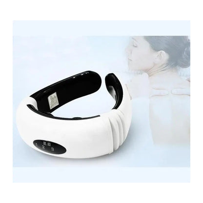 Masajeador De Cuello Eléctrico 3d Electrodo De Pulso Color Blanco