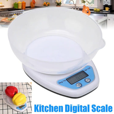 Pesa Digital Mini Gramera Recipiente Bowl Cocina 5 Kilos 1gr Capacidad Máxima 5 Kg Color Blanca Blanco