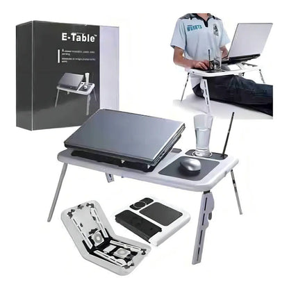 Mesa Portátil Para Notebook Plegable Doble Ventilador Base Mouse Hasta 15  Unico Color