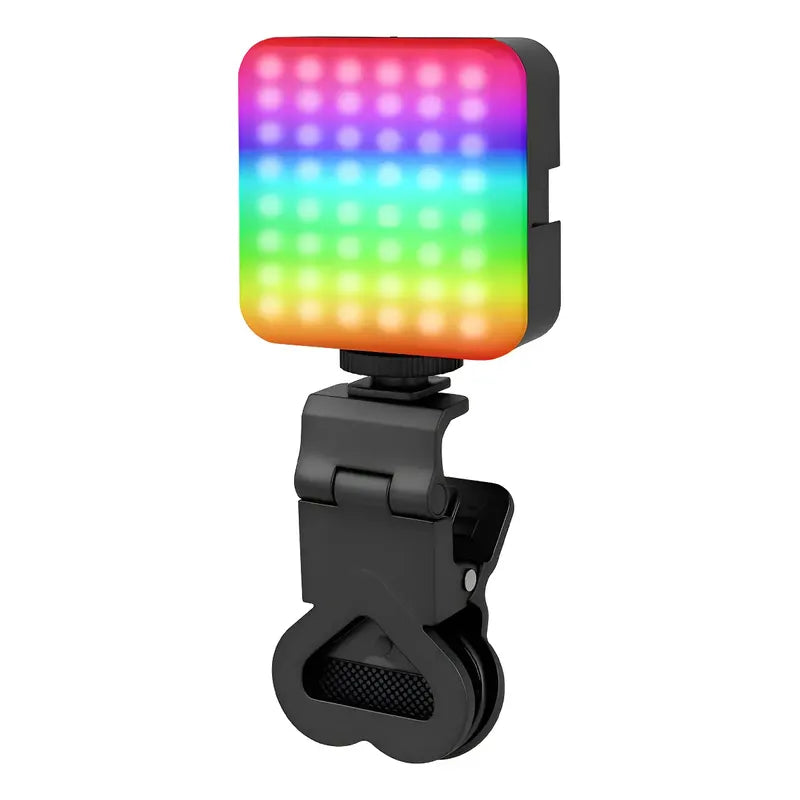 Luz Led Recargable Mushovi Qx-16 Foco Rgb Para Selfies Y Videos 1800mah Negro