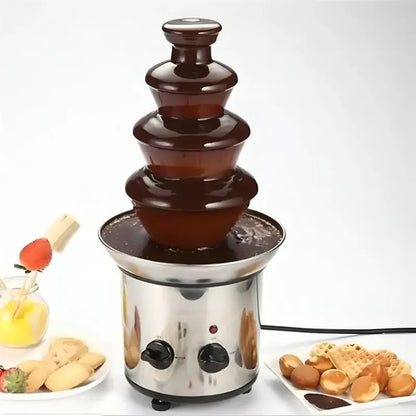 Cascada Fuente Chocolate Fondue 4 Niveles Acero Inoxidable C Color Plateado