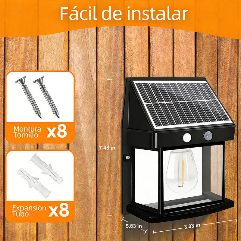 Pack De 4 Apliques Solares Keyifa Con Sensor De Movimiento Para Jardín Y Patio Negro
