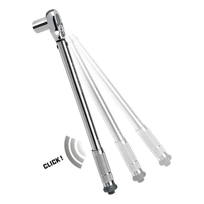 Torquímetro Profesional 1/2 Traba Regulable Precisión 2.9 A 21 Kg Herramienta Ajuste Torque Con Estuche Mecánico Taller Auto Moto Automotriz Trinquete Seguro Medidor Cromado Fijo Plateado