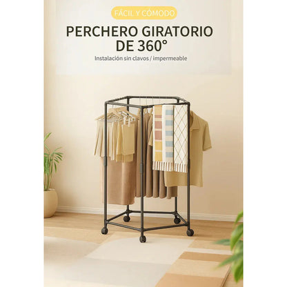 Perchero Metálico Con Diseño Moderno Y Funcional Para Ropa Negro