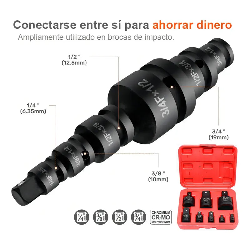 8 Pcs Juego Adaptadores Para Dados Y Llaves De Impacto