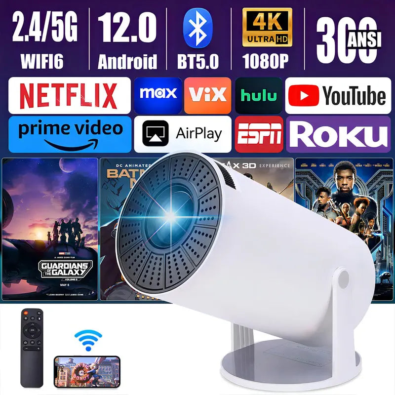 Proyector Mini Casa De Los Deseos Smart Tv Proyector Portatil 9000lm Blanco