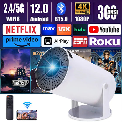 Proyector Mini Casa De Los Deseos Smart Tv Proyector Portatil 9000lm Blanco