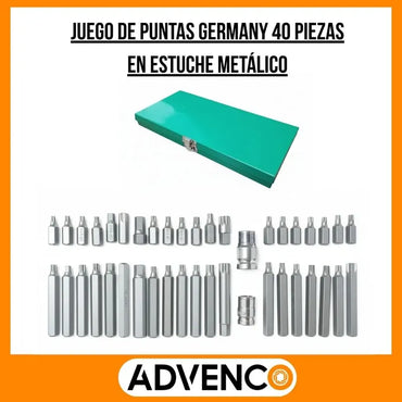 Juego De Puntas Germany 40 Piezas En Estuche Metálico
