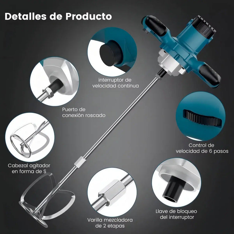 Mezclador Eléctrico De Cemento Y Pintura Revolvedor Potente