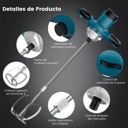 Mezclador Eléctrico De Cemento Y Pintura Revolvedor Potente