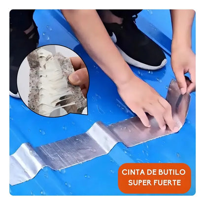 Adhesivo Cinta Tapagotera Techo Sellador Impermeabl 5cm X 5m Plateado