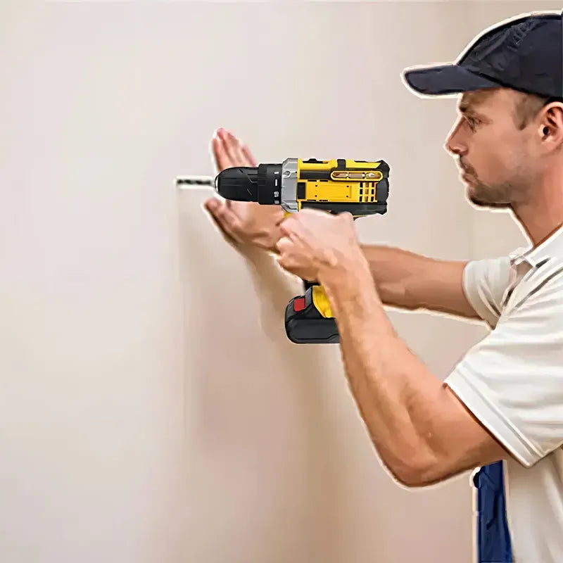 Taladro 24v Inalámbrico Recargable + 2 Baterias Color Amarillo Frecuencia 59-80