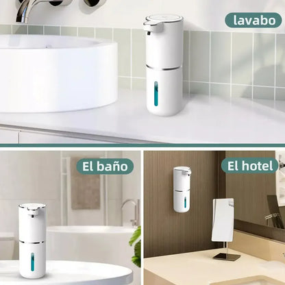 Dispensador De Jabón Automático Líquida Recargable Usb 380ml Blanco