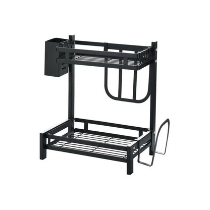 Estante Organizador De Especias Especiero 2 Niveles Multifuncional Color Negro