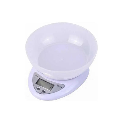 Pesa Digital Mini Gramera Recipiente Bowl Cocina 5 Kilos 1gr Capacidad Máxima 5 Kg Color Blanca Blanco
