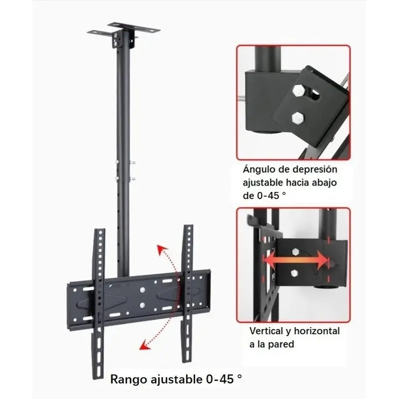 Soporte Tv Techo O Pared Ajustable Base 26 A 60 / 225004 Color Negro
