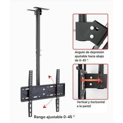 Soporte Tv Techo O Pared Ajustable Base 26 A 60 / 225004 Color Negro