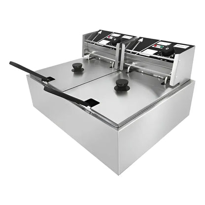 Freidora Electrica Eoland Capacidad 12 Litro Aceite Industrial Papas Fritas Plateado 50hz