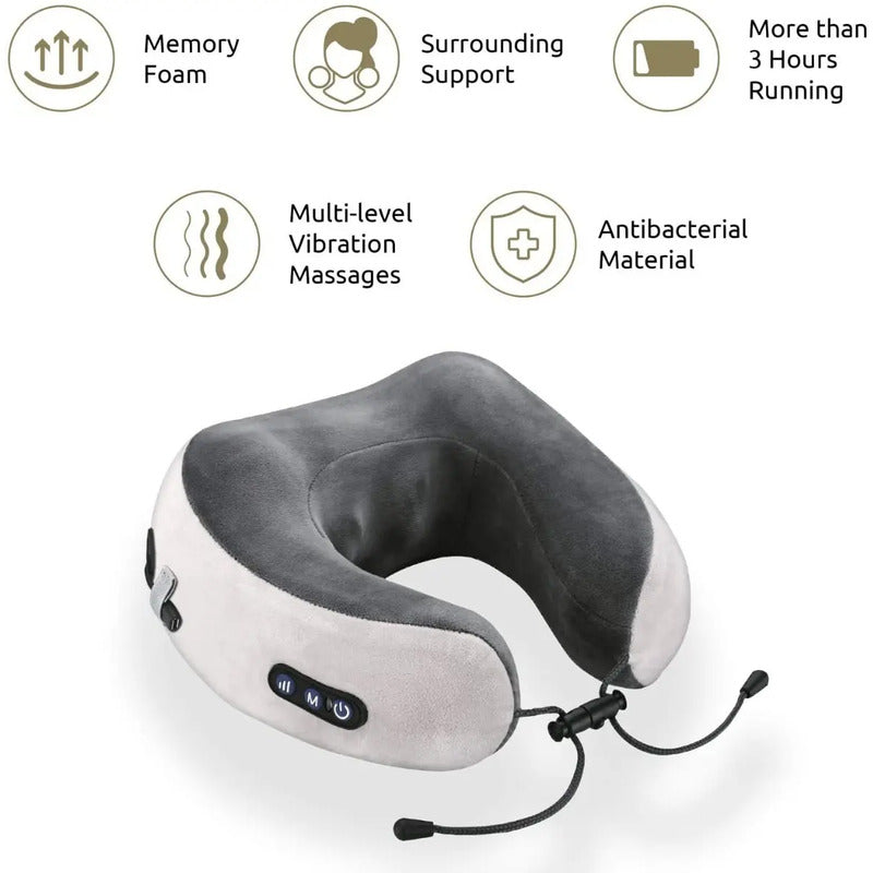 Masajeador Almohada Eléctrico Cuello Cervical Recargable