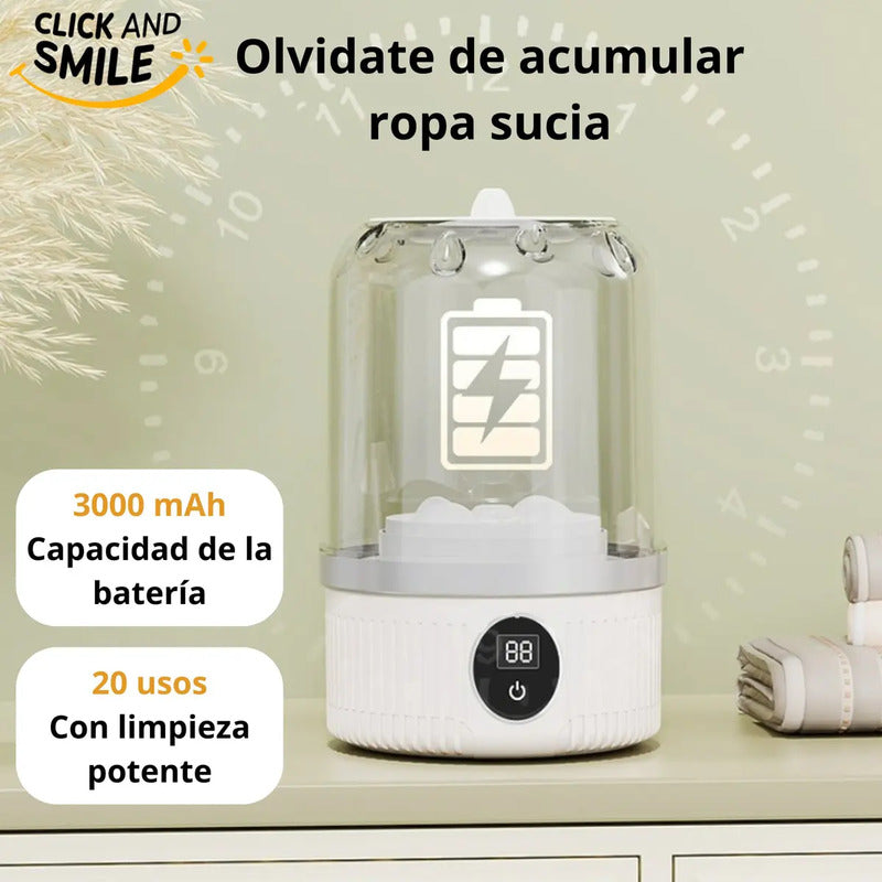 Mini Lavarropas Portátil De Carga Superior Para Ropa Delicada Y Bebé Con Usb Blanco