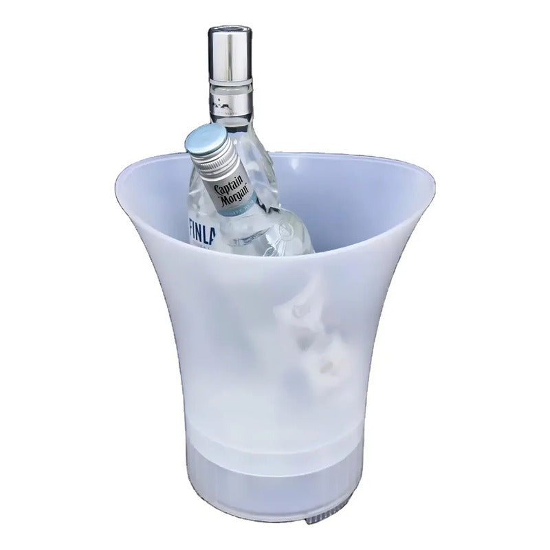 Hielera Parlante Cubetera Led Rgb Bluetooth Grande 5l Color Transparente Ice Bucket