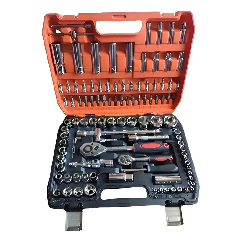 Juego Caja Set Dados Cromo Vanadium Profesionales 108 Piezas Negro