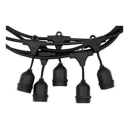 Guirnalda Led Exterior 10 Metros 10 Ampolletas Luz Amarilla Cable Negro Amarillo