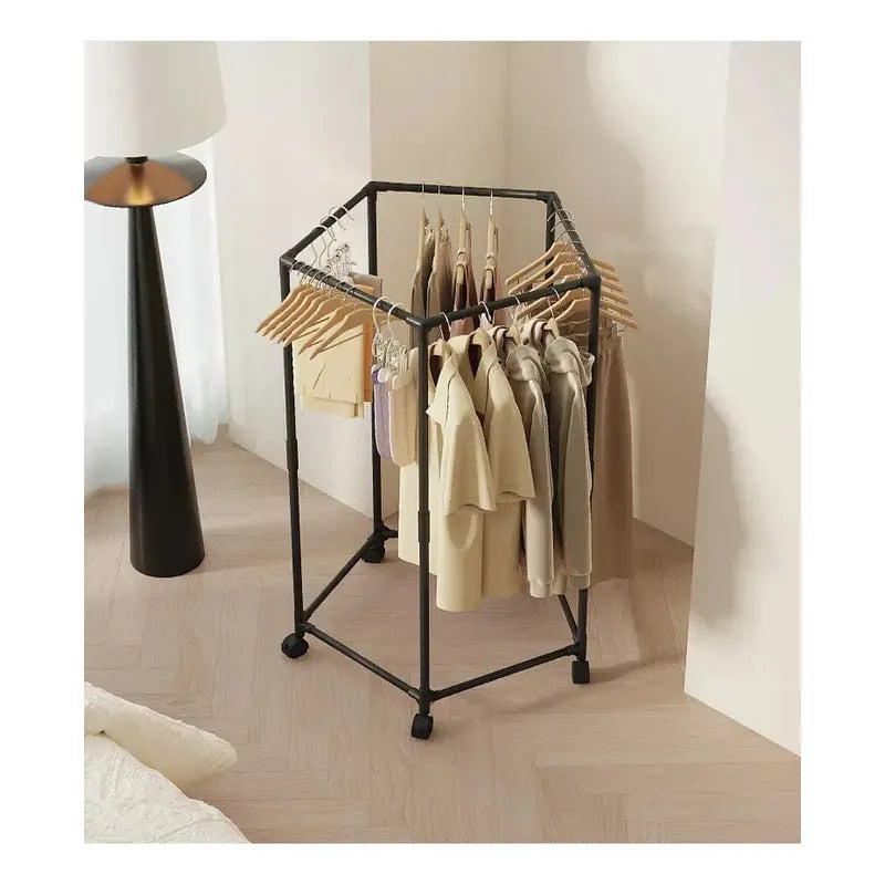 Perchero Metálico Con Diseño Moderno Y Funcional Para Ropa Negro