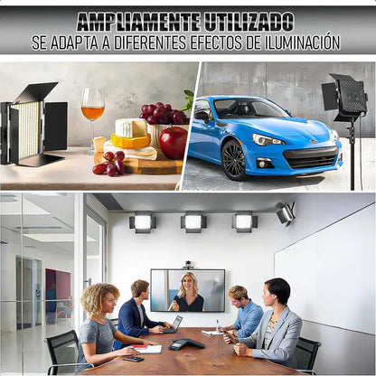 Panel Led Arcashopping Regulable Para Fotografía Y Video, 2500k A 6500k Negro Blanco Cálido