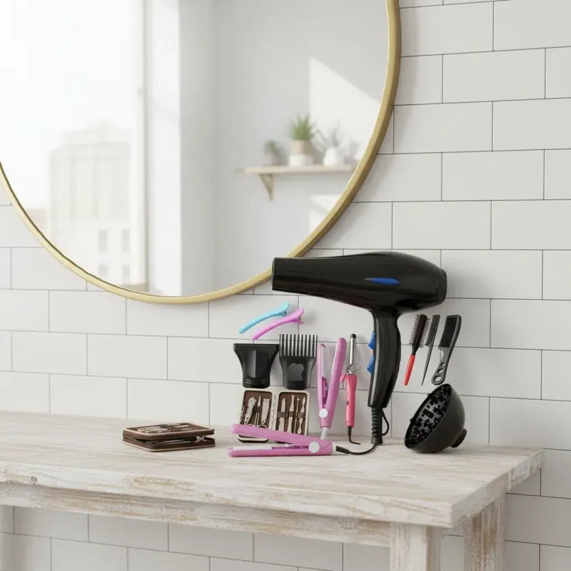 Kit Secador Pelo Ondulador Plancha Manicure
