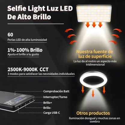 Luz De Video C¡mara Lám-para Con Clip Flash Paracelulares Blanco