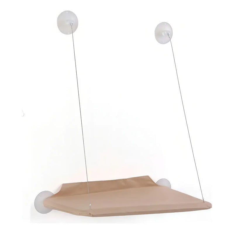 Cama Hamaca Colgante Ventosa Ventana Mediana Noyal Beige Gato Liso