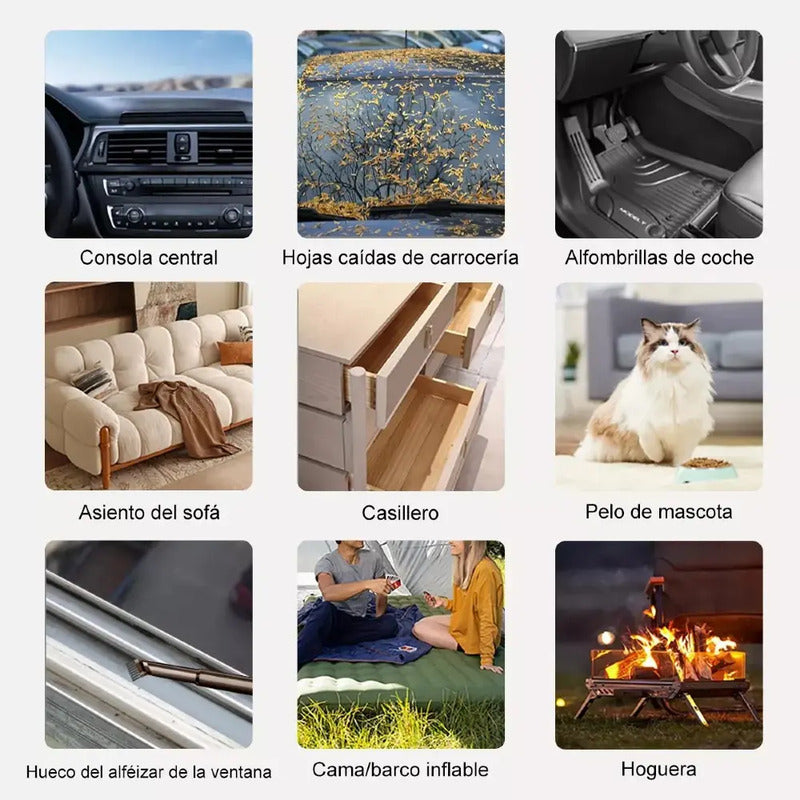 Aspiradora Y Sopladora De Mano Inalámbrico Multifuncional 7 En 1 Portatil Potente Aspiradora Para Auto 9800pa 120w, Seco... Celeste