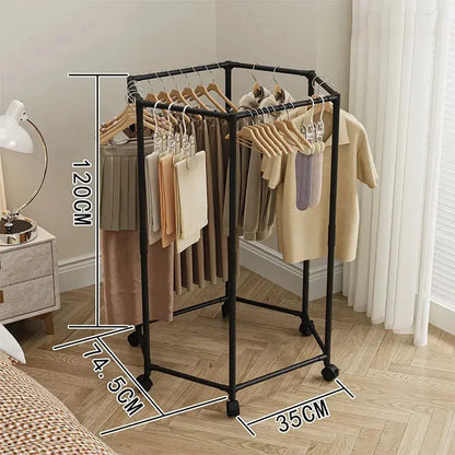 Perchero Metálico Con Diseño Moderno Y Funcional Para Ropa Negro