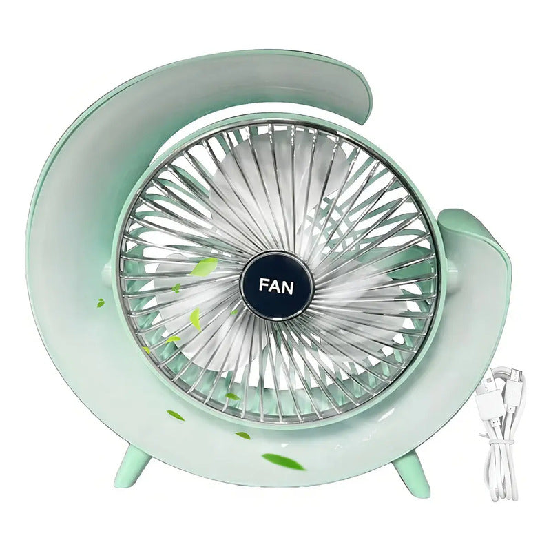 Mini Ventilador De Escritorio Portátil Irm Con Luz Led Multicolor Y Carga Usb 23.5 Cm 50hz/60hz Blanco Abs 3