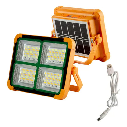 Lampara De Emergencia Foco Solar Recargable Led Camping Reflectores Roro Naranja