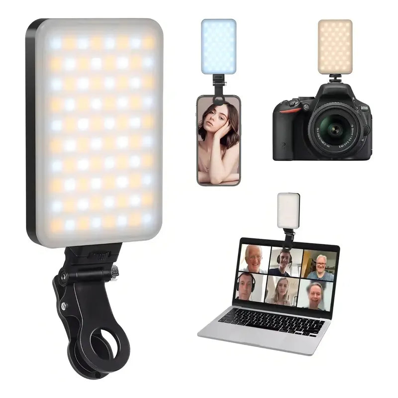 Luz De Video C¡mara Lám-para Con Clip Flash Paracelulares Blanco