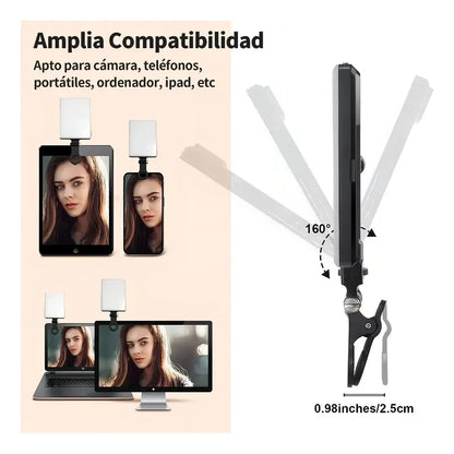 Luz De Video C¡mara Lám-para Con Clip Flash Paracelulares Blanco
