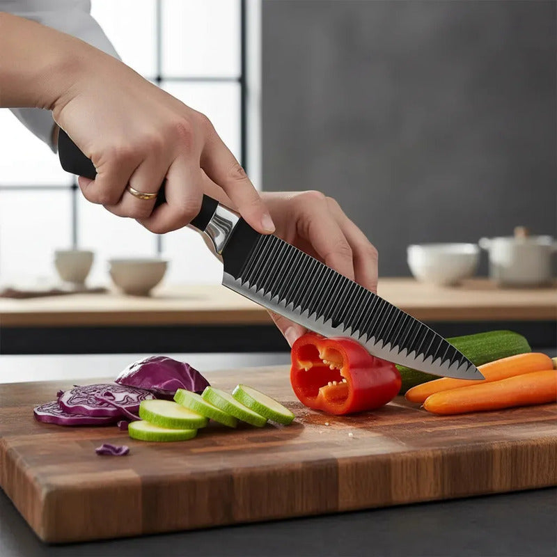 Set De Cuchillos Cocina Profesional Multiuso Tijera+pelador Negro