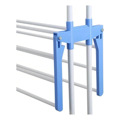 Tendedero 3 Niveles De Pie Colgador Ropa Con Rueda Vertical Portatil Color Blanco Y Azul Genérica Blanco/azul