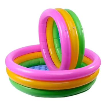 Piscina Para Bebes Redonda 3 Anillos Acolchada 147cmx33cm Multicolor