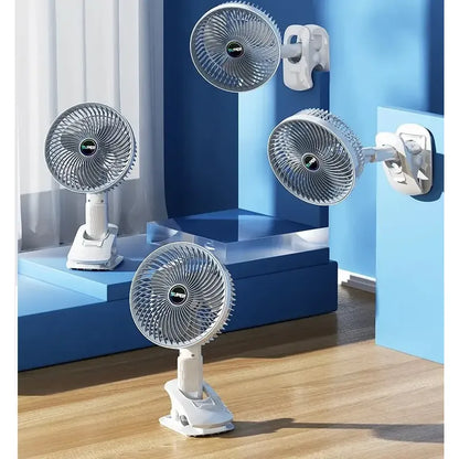 Miniventilador Super Usb Con Clip Silencioso 3 Velocidades Acero Blanco 49 Cm Plástico