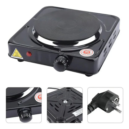 Anafe Cocina Eléctrica Simple Plato 1 Hornalla 1000w A/inoxi Color Negro