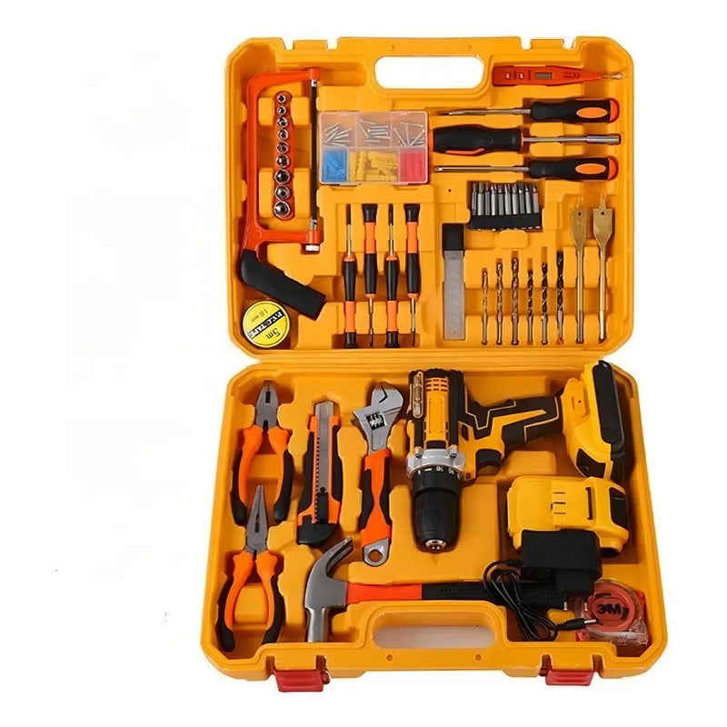 Taladro 24v Inalámbrico Recargable + 2 Baterias Color Amarillo Frecuencia 59-80