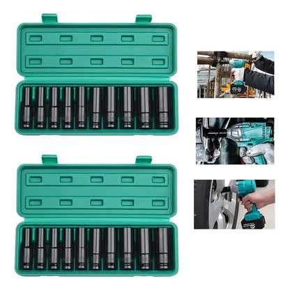 Set Dados De Impacto Vida Buenas 1/2 10 Piezas Acero 8-24mm Verde